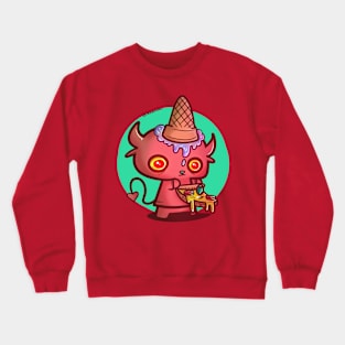 Devil Cute, Pizza and Ice Cream Crewneck Sweatshirt